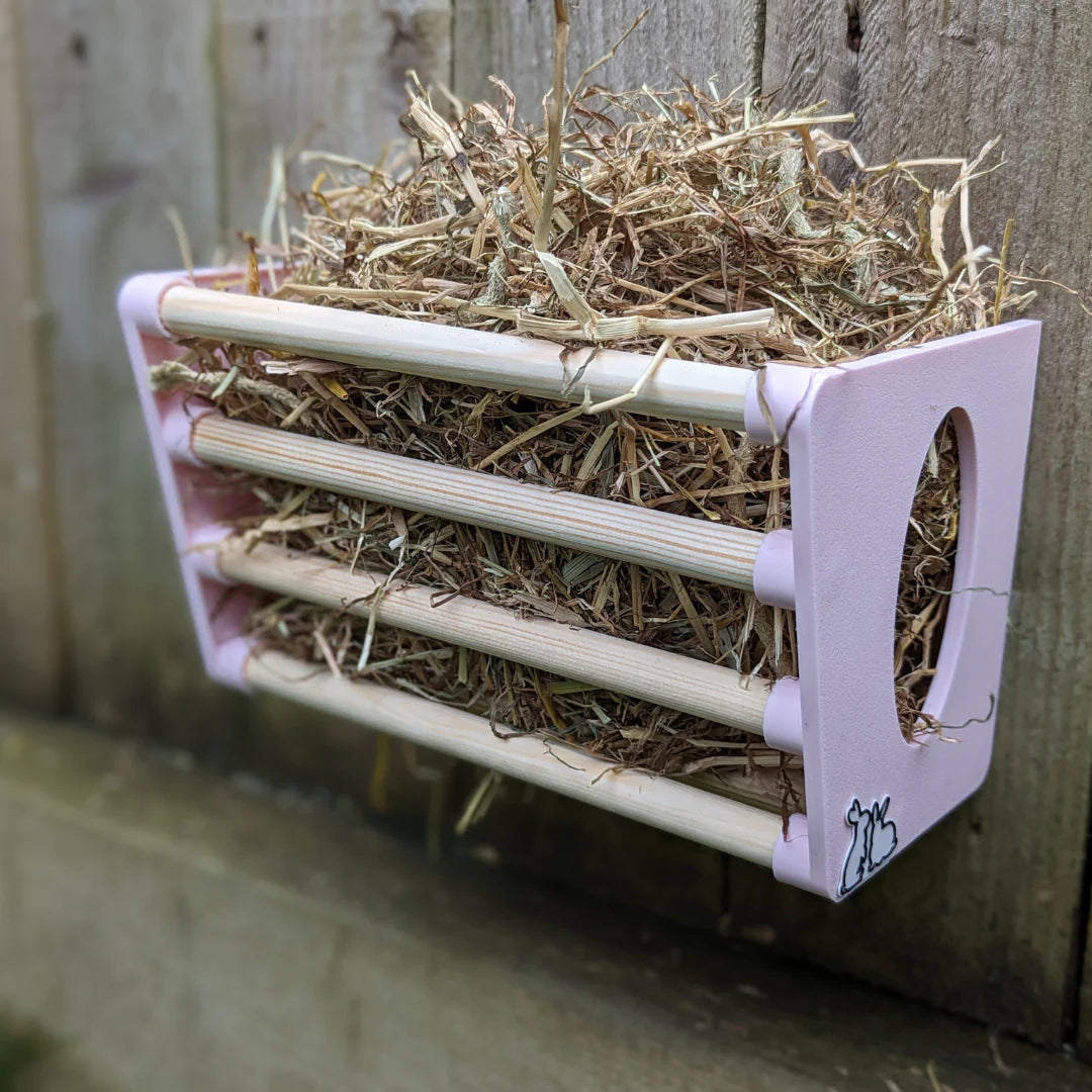 Hay Rack with Hay in it.