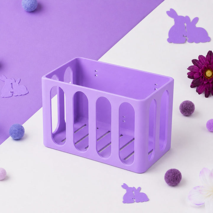 Pastel Purple guinea pig and rabbit hay rack, cage and wall mounted, 3D printed in Britain