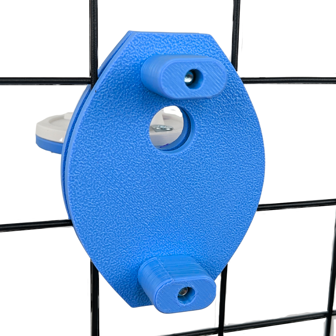 Sky Blue Tapo cage camera mount back view, guinea pig & rabbit pet monitoring, made in Britain