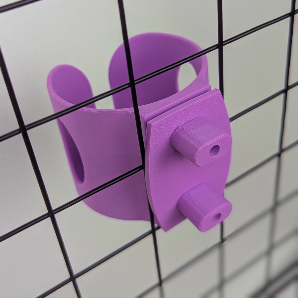 Guinea Pig & Rabbit Water Bottle Holder & Hay Rack – Electric Purple | Cage & Wall Mounted | Made in Britain