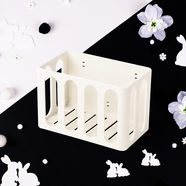 White guinea pig and rabbit hay rack, cage and wall mounted, 3D printed in Britain