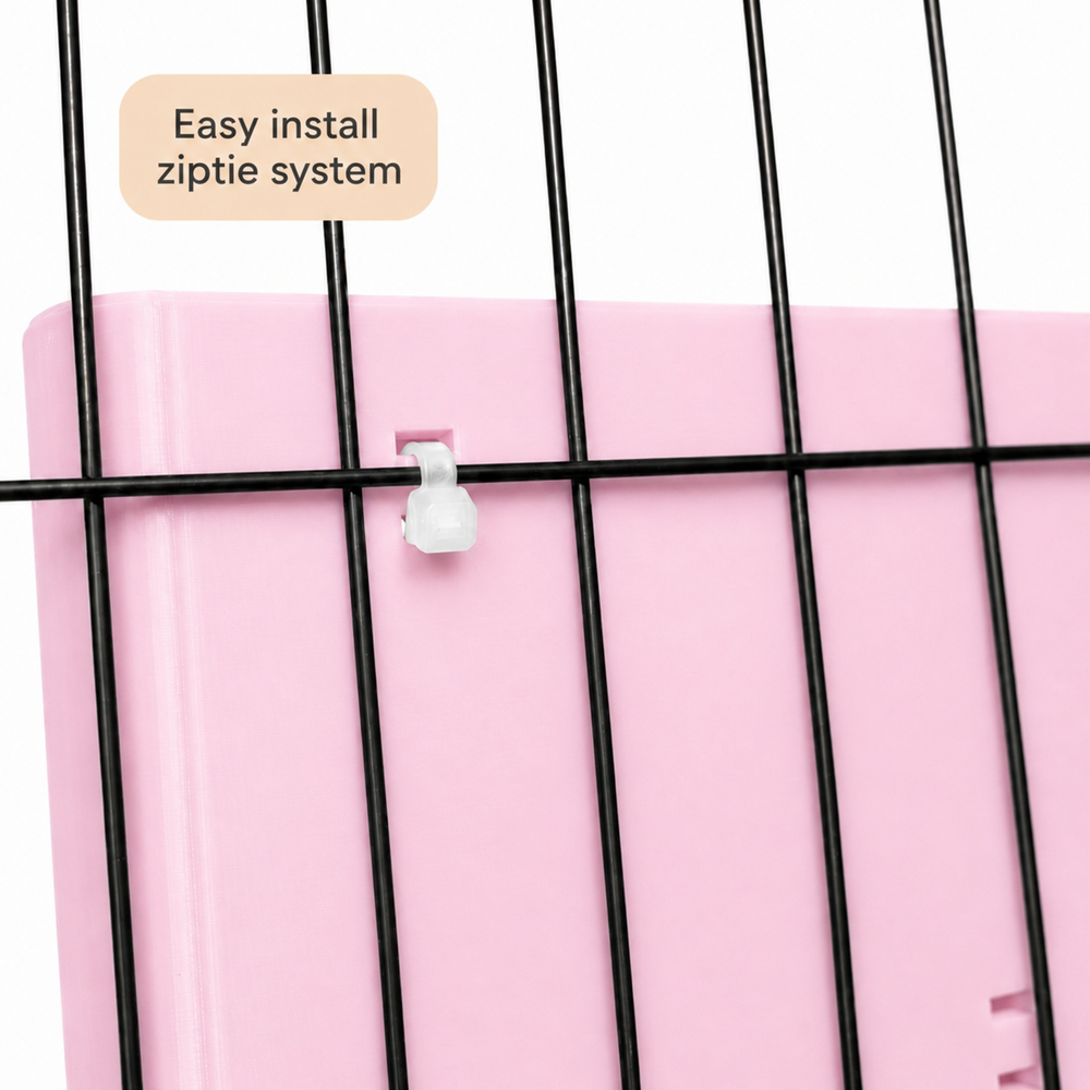 Pastel Pink guinea pig and rabbit hay rack, cage and wall mounted, 3D printed in Britain