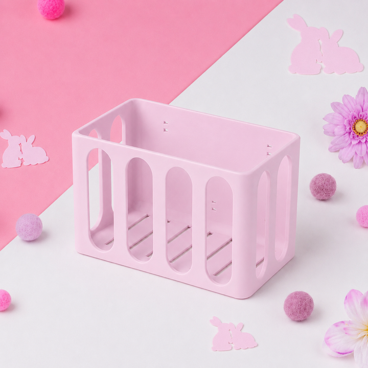 Pastel Pink guinea pig and rabbit hay rack, cage and wall mounted, 3D printed in Britain