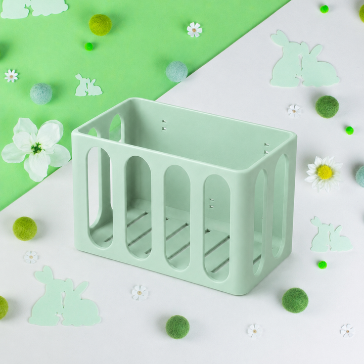 Pastel Green guinea pig and rabbit hay rack, cage and wall mounted, 3D printed in Britain