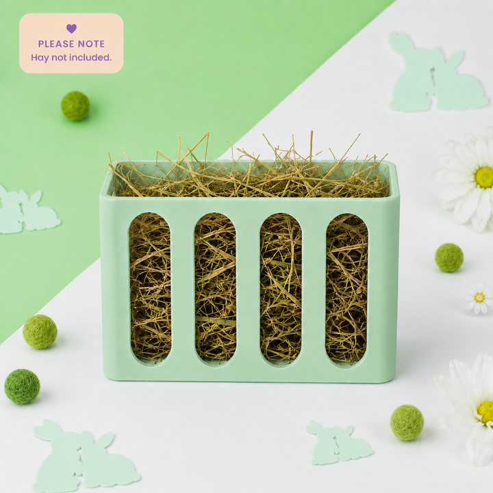 Pastel Green guinea pig and rabbit hay rack, cage and wall mounted, 3D printed in Britain
