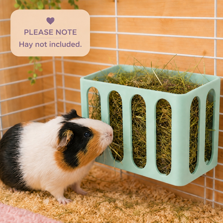 Pastel Green guinea pig and rabbit hay rack, cage and wall mounted, 3D printed in Britain