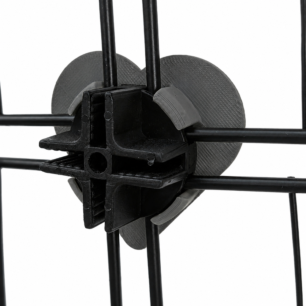 Jet Black decorative cage connector for small pet cage, hearts design, 3D printed Sheffield