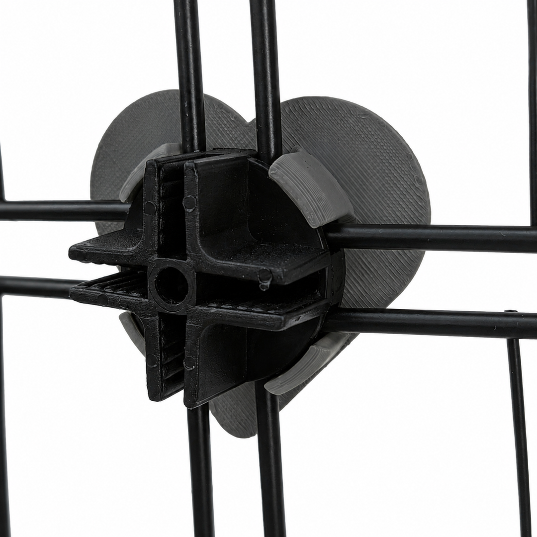Jet Black decorative cage connector for small pet cage, hearts design, 3D printed Sheffield
