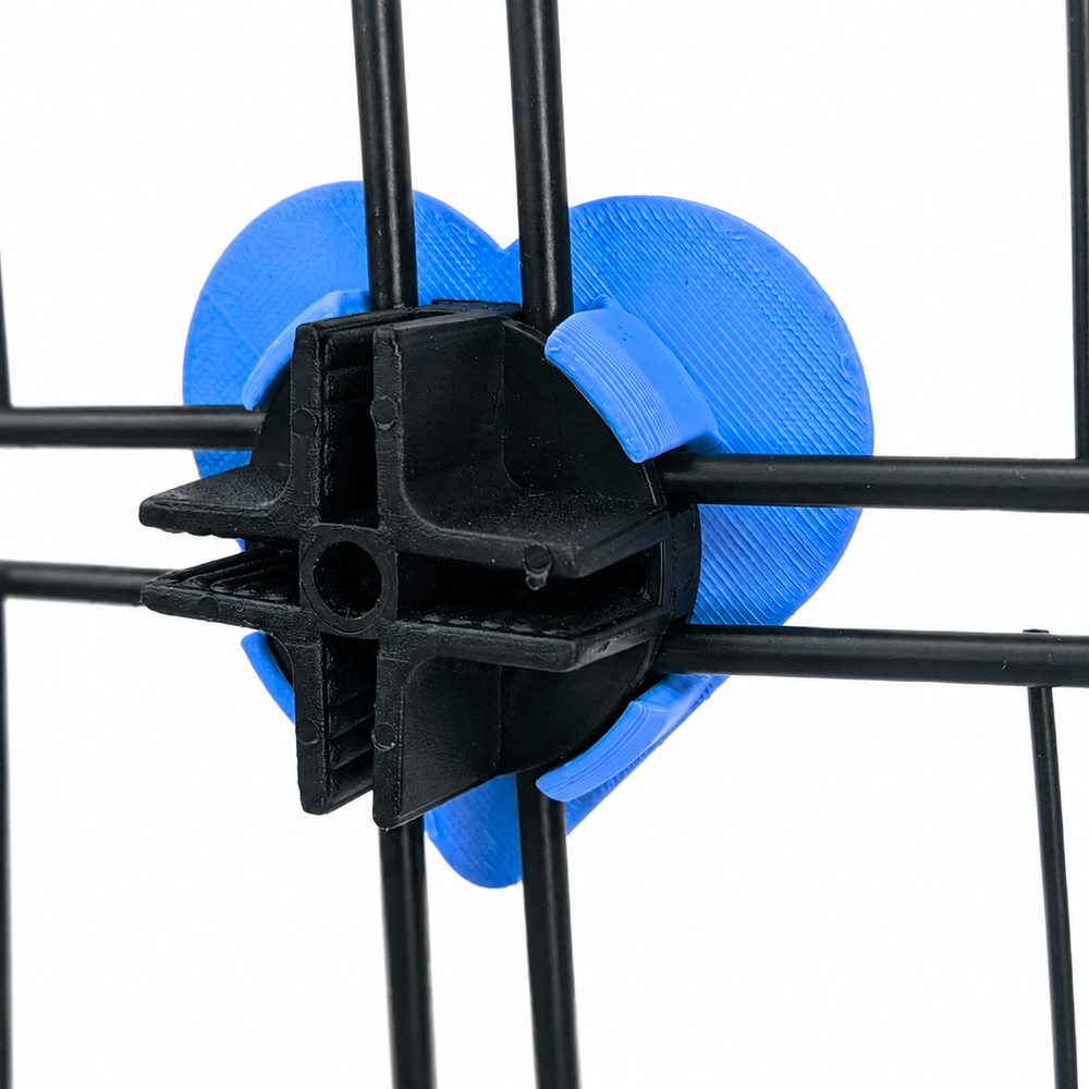 Sky Blue decorative cage connector for small pet cage, hearts design, 3D printed Sheffield