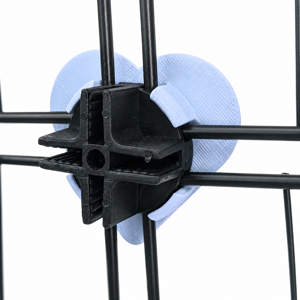 Pastel Blue decorative cage connector for small pet cage, hearts design, 3D printed Sheffield