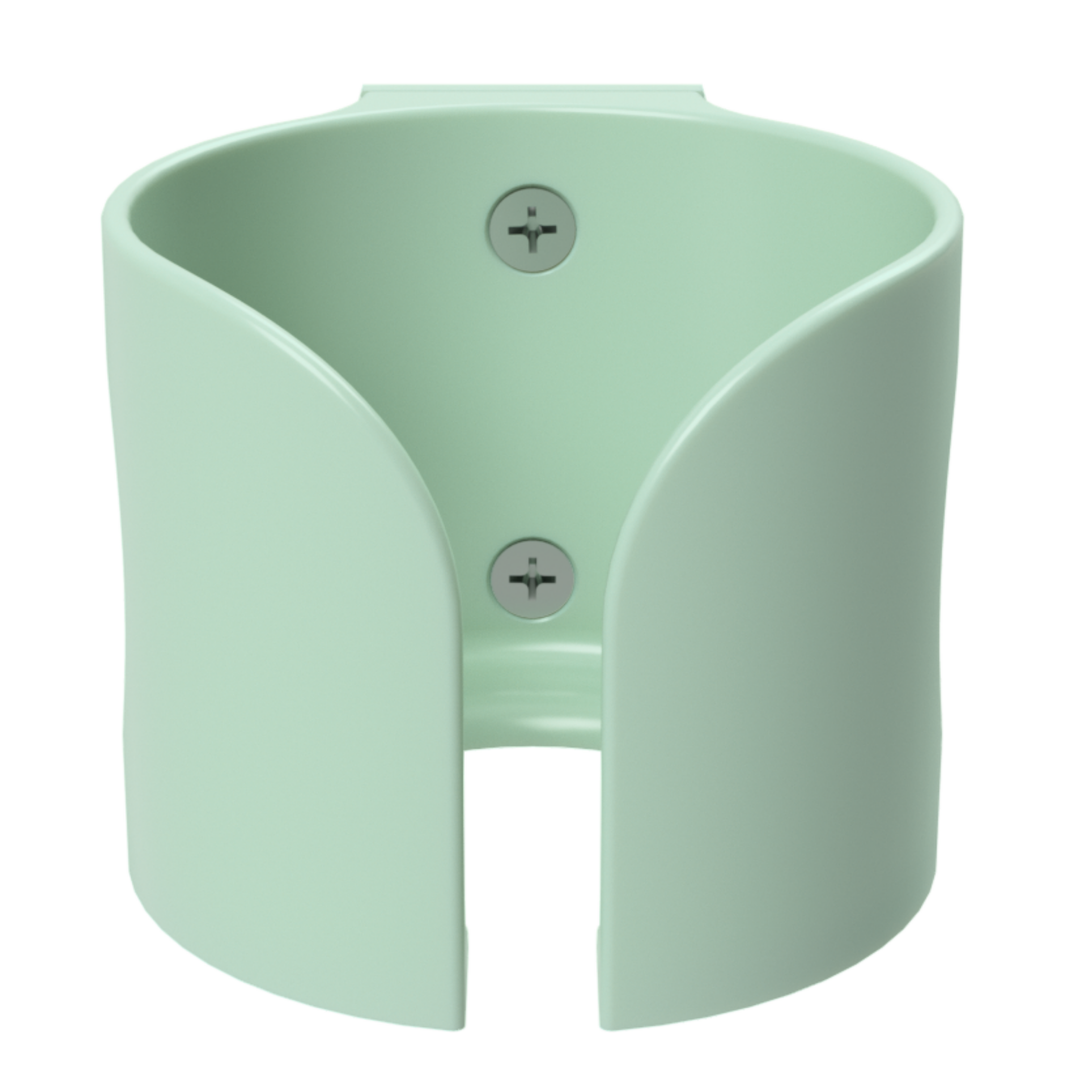 Pastel Green guinea pig water bottle holder front render, eco PLA plastic, 3D printed
