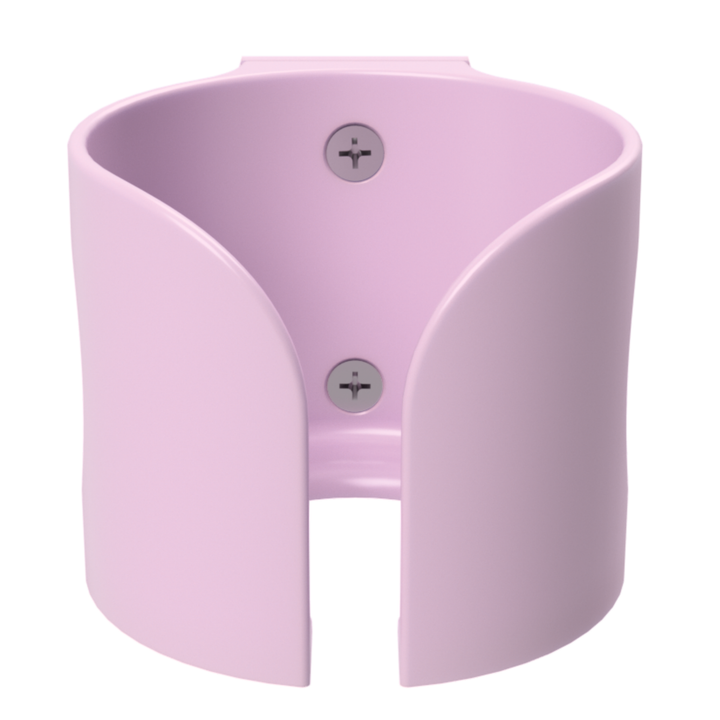 Pastel Pink guinea pig water bottle holder front render, eco PLA plastic, 3D printed