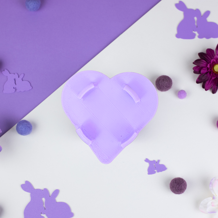 Pastel Purple cage connector hearts back view, Ozzy & C&C cage compatible, eco-friendly made in Britain