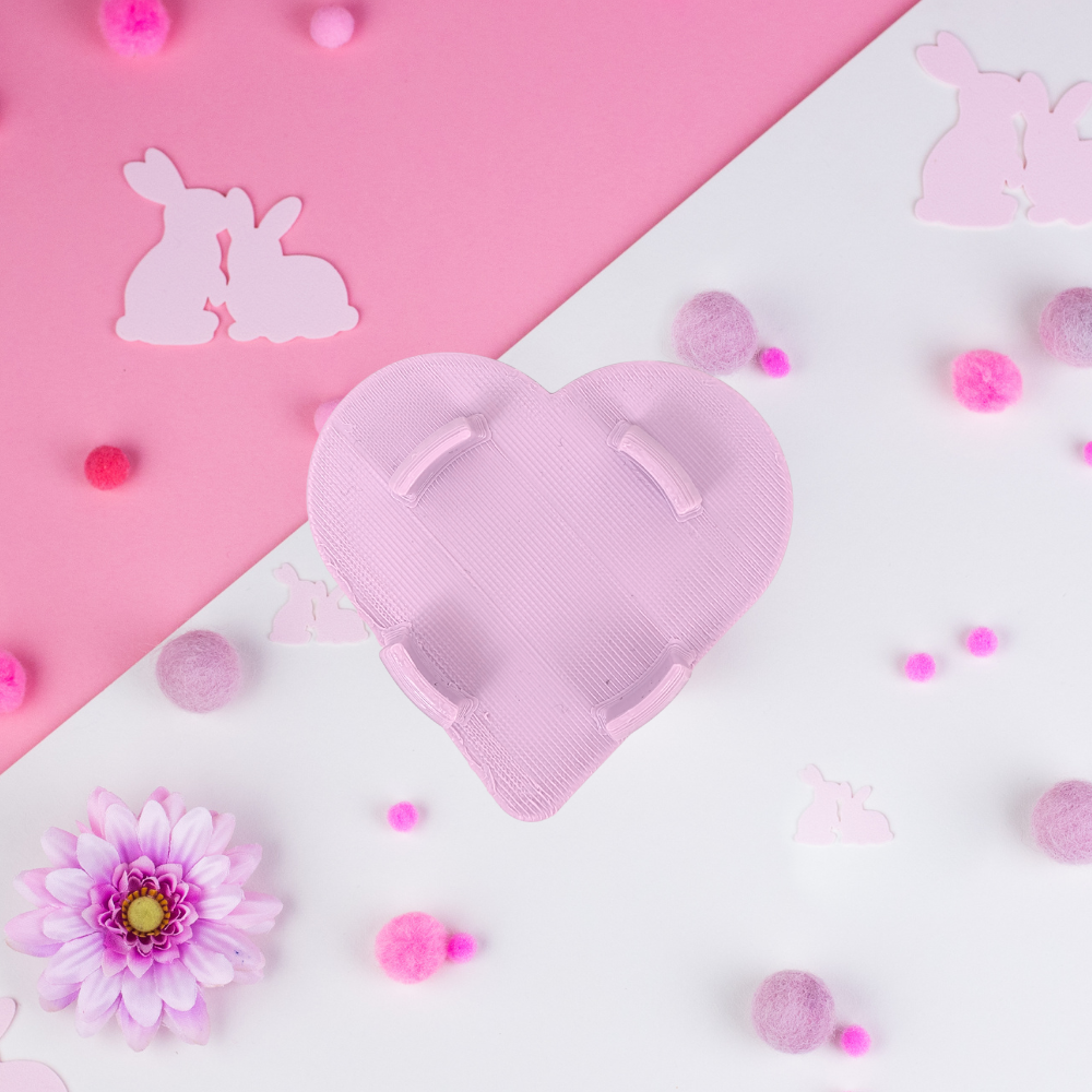 Pastel Pink cage connector hearts back view, Ozzy & C&C cage compatible, eco-friendly made in Britain