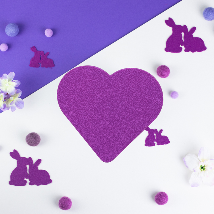 Electric Purple cage connector hearts design front view, clips onto cage connectors, guinea pig accessories UK