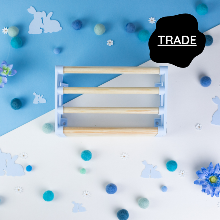 SINGLE Cage Mounted Hay Rack - Pastel Blue - TRADE
