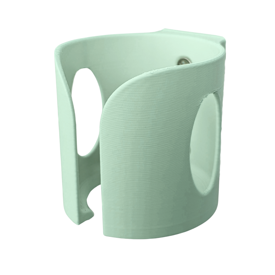 Pastel Green guinea pig & rabbit water bottle holder side view, eco-friendly PLA plastic