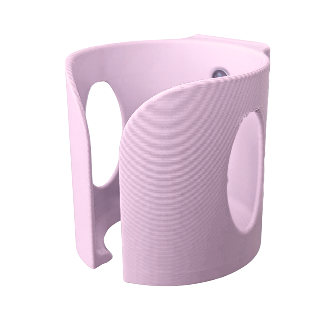 Pastel Pink guinea pig & rabbit water bottle holder side view, eco-friendly PLA plastic