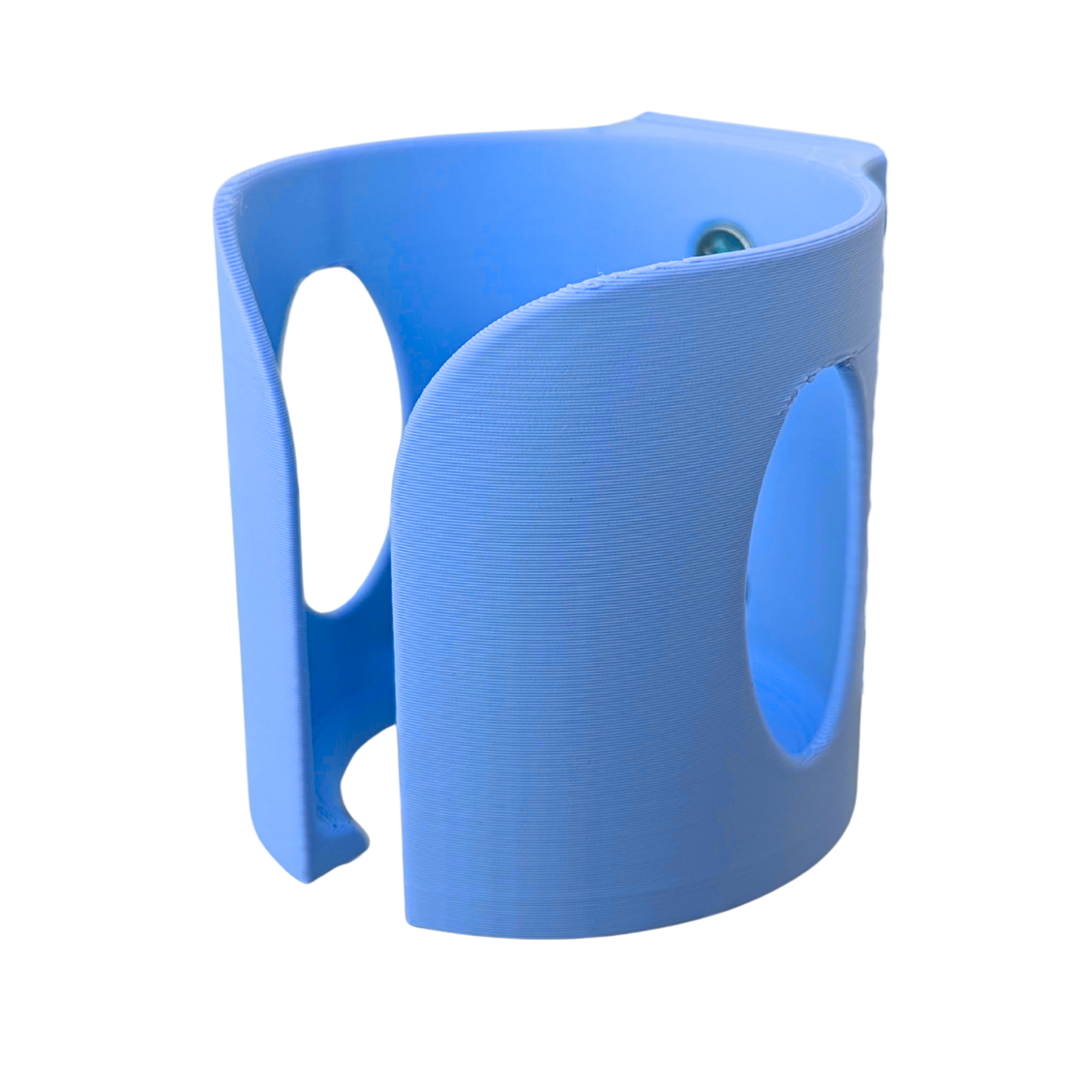 Sky Blue guinea pig & rabbit water bottle holder side view, eco-friendly PLA plastic, Sheffield