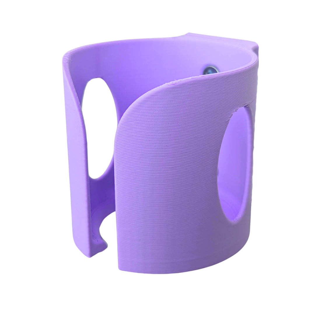 Pastel Purple guinea pig & rabbit water bottle holder side view, eco-friendly PLA plastic