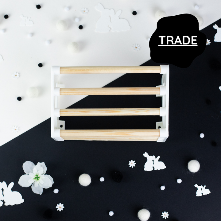 SINGLE Cage Mounted Hay Rack - White - TRADE
